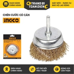 Chén cước có cán INGCO kích thước 50-75mm, đường kính dây cước 0.35mm - cán 6.35mm, cốt M14x2 - Trang bị toàn diện