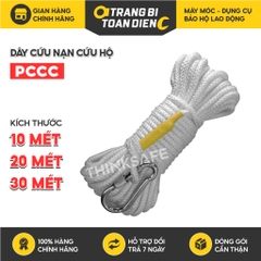 Dây cứu nạn cứu hộ lõi thép dùng trong PCCC và cứu hộ cứu nạn, Dài 10m - 30m có móc khoá tiện ích - Trang bị toàn diện