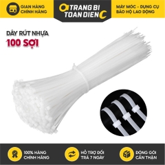 Dây rút nhựa lạt nhựa màu trắng loại tốt dây thít các loại kích thước túi (100 sợi) màu trắng - Trang bị toàn diện