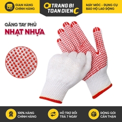 Găng tay bảo hộ phủ hạt nhựa 70g, Màu trắng, Tăng độ bám chống trơn trượt, thao tác linh hoạt - Trang bị toàn diện