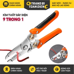 Kìm tuốt dây điện đa năng 9 trong 1 DCT01 dài 190mm dùng để cắt, tuốt, xoắn, bấm cos - Trang bị toàn diện