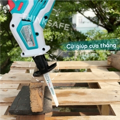 Máy cưa kiếm dùng pin 20V Total, Tốc độ không tải 0-3200rpm, Máy cưa gỗ 65mm và cưa sắt 8mm