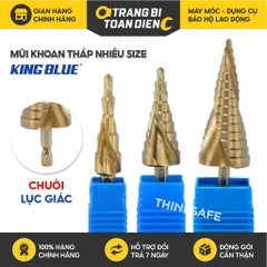 Mũi khoan tháp chuôi lục giác KingBlue M2 KBT-04*12/ KBT-04*20/ KBT-04*32 kích thước 4-32mm, mũi khoan bước đa năng