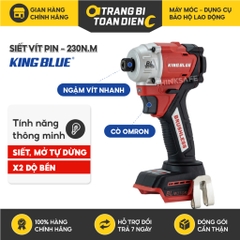 Máy bắn vít pin 18V KingBlue KM18VF lực siết 230Nm Máy siết vít 4 cấp chỉnh lực, chuyên vít bắn gỗ, sắt Chưa gồm pin sạc