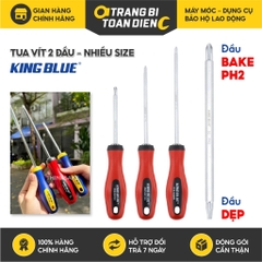 Tua vít 2 đầu PH2 KingBlue KV2-6x100/ KV2-6x150/ KV2-6x200, dài 100 - 200mm, thép S2 cao cấp, tuốc nơ vít bake và dẹp