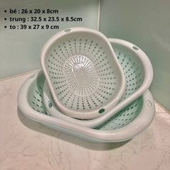 SET 3 THAU RỔ OVAL, bộ thau rổ nhựa dày cao cấp 3 size khác nhau