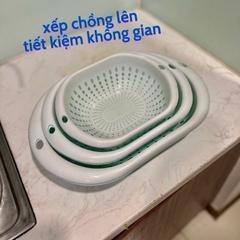 SET 3 THAU RỔ OVAL, bộ thau rổ nhựa dày cao cấp 3 size khác nhau