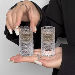 Set 6 ly rượu thủy tinh hình trụ 20ml họa tiết sang trọng,