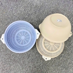 Set Thau Rổ Tai 2 lớp Nhựa Việt Nhật Bền Đẹp Size 28x15x14cm