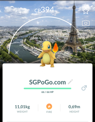Pokemon✨Shiny Charmander Background Paris Eiffel (Day)