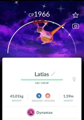 Shiny Dynamax Latias with Dark Skies background
