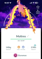 Shiny Dynamax Moltres with Dark Sries background