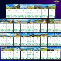 Set 34 mini PTC Shiny Pikachu Stamp Rally Background Japan | Mini PTC 20k Dust