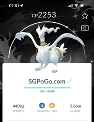 Shiny Reshiram Black background