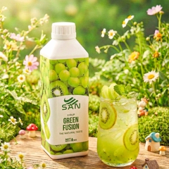 SYRUP KIWI - NHO XANH Chai 1Kg (Trái Cây Tự Nhiên - Hương Thơm, Màu Sắc Nổi Bật)