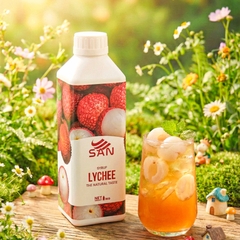 SYRUP VẢI THANH XUÂN Chai 1Kg (Trái Cây Tự Nhiên - Hương Thơm, Màu Sắc Nổi Bật)