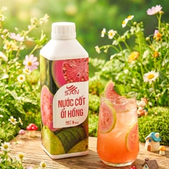 NƯỚC CỐT ỔI HỒNG Chai 1Kg (Trái Cây Tự Nhiên - Hương Thơm, Màu Sắc Nổi Bật)