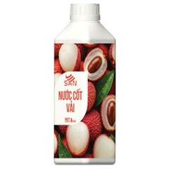 NƯỚC CỐT VẢI Chai 1Kg, tặng sách công thức, tiện dụng, trái cây tự nhiên, đậm đặc, chuyên dùng pha chế trà trái cây, soda