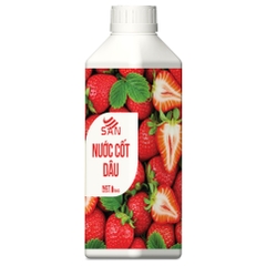 NƯỚC CỐT DÂU Chai 1Kg, tặng sách công thức, tiện dụng, trái cây tự nhiên, đậm đặc, chuyên dùng pha chế trà trái cây, soda