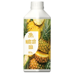 NƯỚC CỐT DỨA Chai 1Kg, tặng sách công thức, tiện dụng, trái cây tự nhiên, đậm đặc, chuyên dùng pha chế trà trái cây, soda