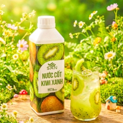 NƯỚC CỐT KIWI XANH Chai 1Kg, tặng sách công thức, tiện dụng, trái cây tự nhiên, đậm đặc, chuyên dùng pha chế trà trái cây, soda