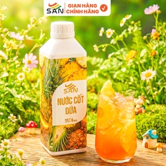 NƯỚC CỐT DỨA Chai 1Kg, tặng sách công thức, tiện dụng, trái cây tự nhiên, đậm đặc, chuyên dùng pha chế trà trái cây, soda