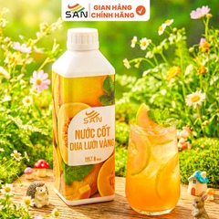 NƯỚC CỐT DƯA LƯỚI VÀNG Chai 1Kg, tặng sách công thức, tiện dụng, trái cây tự nhiên, đậm đặc, chuyên dùng pha chế trà trái cây, soda