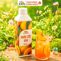 NƯỚC CỐT ĐÀO Chai 1Kg, tặng sách công thức, tiện dụng, trái cây tự nhiên, đậm đặc, chuyên dùng pha chế trà trái cây, soda