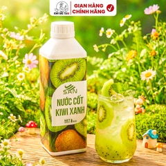 NƯỚC CỐT KIWI XANH Chai 1Kg, tặng sách công thức, tiện dụng, trái cây tự nhiên, đậm đặc, chuyên dùng pha chế trà trái cây, soda