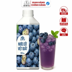 NƯỚC CỐT VIỆT QUẤT Chai 1Kg, tặng sách công thức, tiện dụng, trái cây tự nhiên, đậm đặc, chuyên dùng pha chế trà trái cây, soda