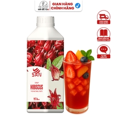 SYRUP HIBISCUS – HIBISCUS SYRUP (100 ml), tặng sách công thức, tiện dụng, trái cây tự nhiên, đậm đặc, chuyên dùng pha chế trà trái cây, soda