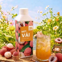 Mứt Vải Thiều Chai 1kg Tiện Dụng, Chuẩn Pha Chế Trà Vải, Soda, Trà Trái Cây