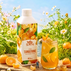 Syrup Quýt SAN Chai 1Kg – Siro Pha Chế Trà Trái Cây, Soda, Cocktail, Có Mẫu Thử 100ml