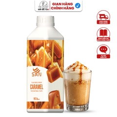 SYRUP HƯƠNG CARAMEL Chai 1Kg, đậm đà, có chai chiết 100ml tặng công thức, latte, trà sữa, làm bánh, pha chế đa dạng
