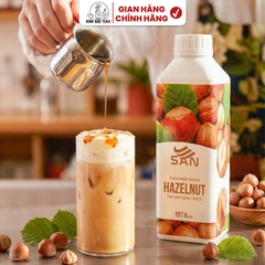 SYRUP HƯƠNG HẠT PHỈ Chai 1Kg, đậm đà, có chai chiết 100ml tặng công thức, latte, trà sữa, làm bánh, pha chế đa dạng