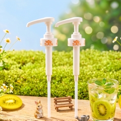 Vòi Pump Siro SAN 10ml Cho Chai 1Kg / 2.5Kg – Vòi Bơm Syrup Nhựa Cao Cấp, Định Lượng Chuẩn, Size 40mm