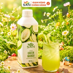 SYRUP XOÀI NON (1 kg), tặng sách công thức, tiện dụng, trái cây tự nhiên, đậm đặc, chuyên dùng pha chế trà trái cây, soda