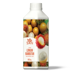 SYRUP LONG NHÃN CHÔM CHÔM Chai 1Kg (Trái Cây Tự Nhiên - Hương Thơm, Màu Sắc Nổi Bật)