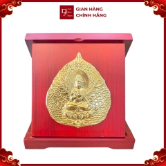 Tranh Đồng Lá Bồ Đề  ( 16x16cm ) - Cửu Diệu Thiên - BĐ0015