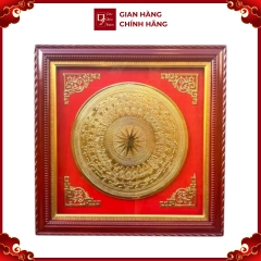 Tranh Đồng Mặt Trống Đồng , Mạ Vàng 24K ( 88x88cm ) - Cửu Diệu Thiên - ĐT018