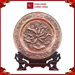 Tranh Đĩa Đồng Cửu Ngư Quần Hội ( 35x41cm ) - Cửu Diệu Thiên - TD017