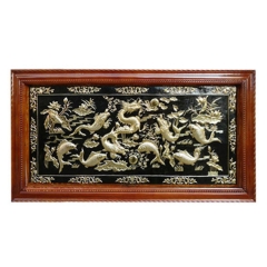 Tranh Cá Chép Hoa Sen - Đồ Đồng Cao Cấp - Cửu Diệu Thiên - THN380