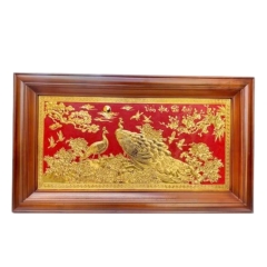 Tranh Đồng Phu Thê Viên Mãn , Mạ Vàng 24K - Cửu Diệu Thiên - THN330