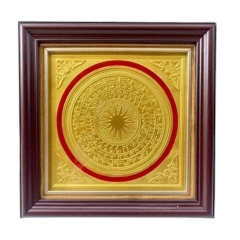 Tranh Đồng Trống Đồng , Mạ Vàng 24K ( 26x26cm ) - Cửu Diệu Thiên - ĐT010