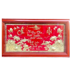 Tranh Đồng Chữ Cha Mẹ Cách Điệu ( 88x173cm ) - Cửu Diệu Thiên - CM0010