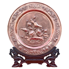 Tranh Đĩa Đồng Hoa Sen ( 35x41cm ) - Cửu Diệu Thiên - TD013