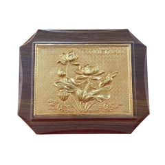 Tranh Đồng Hoa Sen ( 20x25cm ) - Cửu Diệu Thiên - SH032