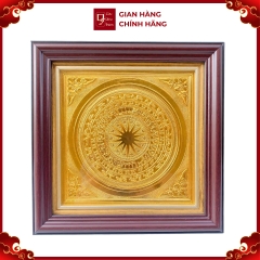 Tranh Đồng Trống Đồng , Mạ Vàng 24K ( 26x26cm ) - Cửu Diệu Thiên - ĐT011