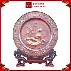 Tranh Đĩa Đồng Hoa Sen ( 35x41cm ) - Cửu Diệu Thiên - TD012