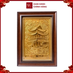 Tranh Đồng Chùa Keo, Dát Vàng (28x38cm) - Cửu Diệu Thiên - CK009